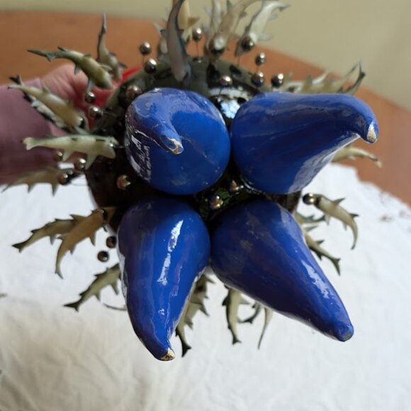 Crazy, Bold, Objet d'Art Ceramic Art Pottery Sculpture, Planter with Fish - Picture 8 of 15